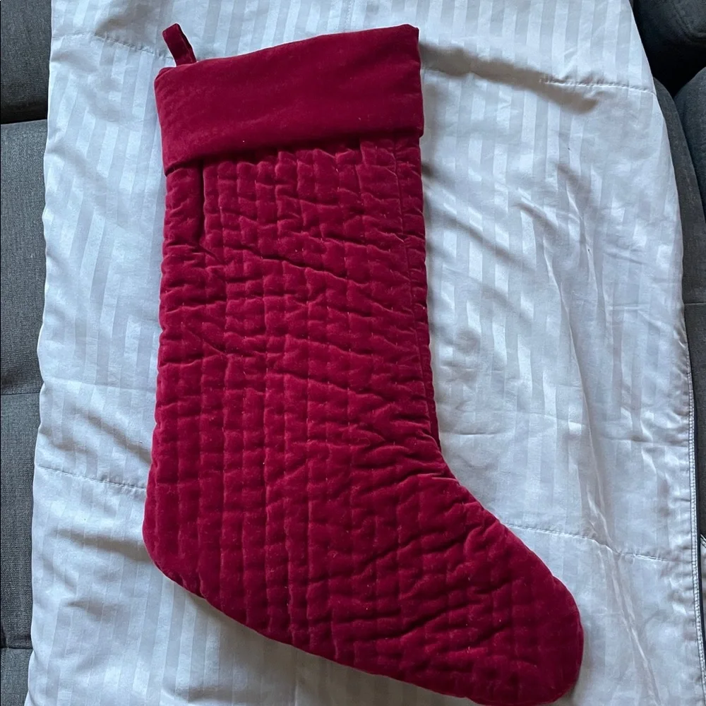 Pottery Barn Velvet Red Stocking - Picture 2 of 3
